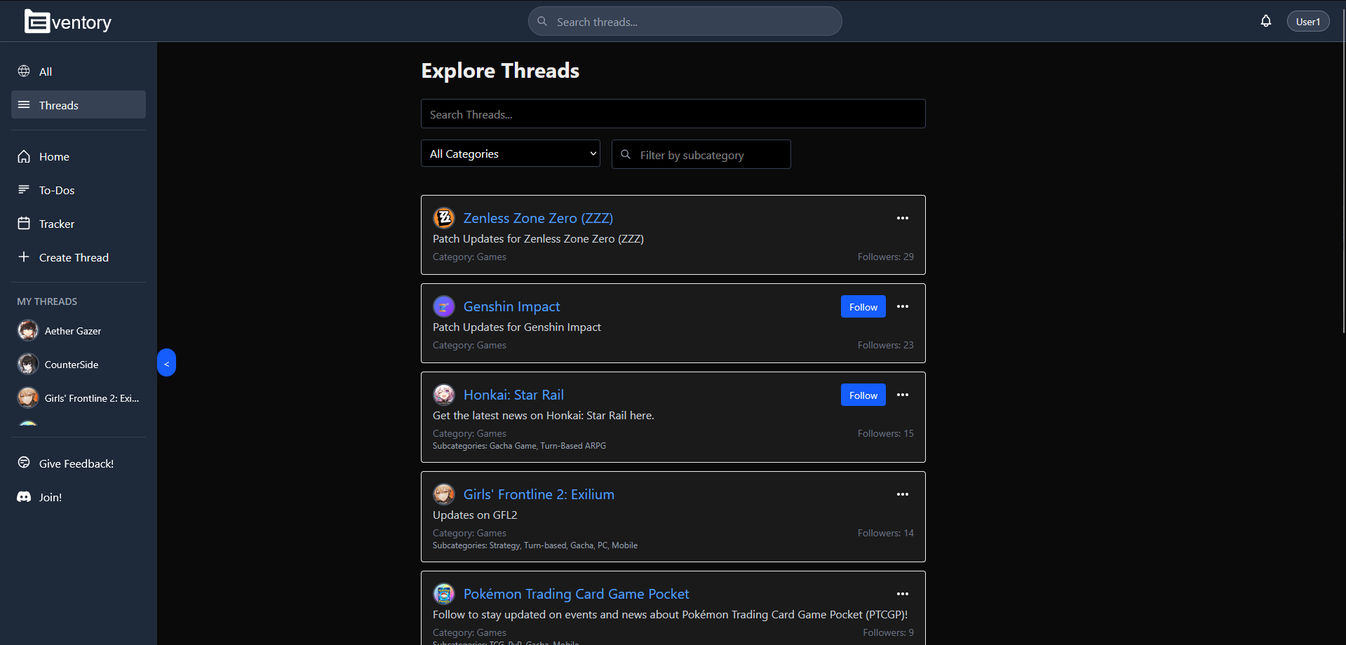 Feature: Find and follow events from your favorite mobile games, MMORPGs, and live-service titles with recommendations